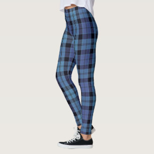 Leggings Scottish Strathclyde District Blue Tartan Plaid