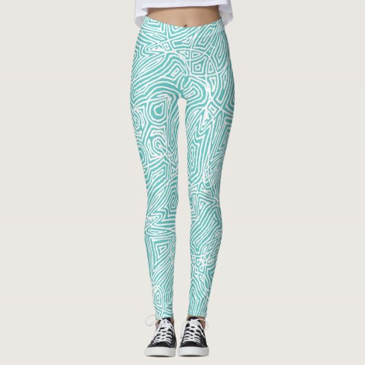 Leggings Scribbleempreintes Turquoise (Devant)