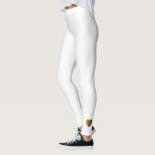Leggings Script de lune de miel blanc avec Monogrammes et c (Gauche)