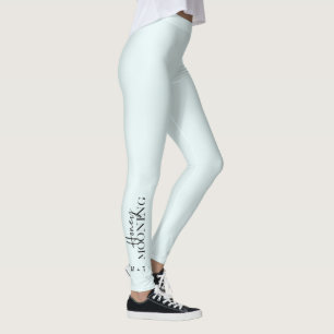 Leggings Script de lune de miel bleu avec Monogrammes et co