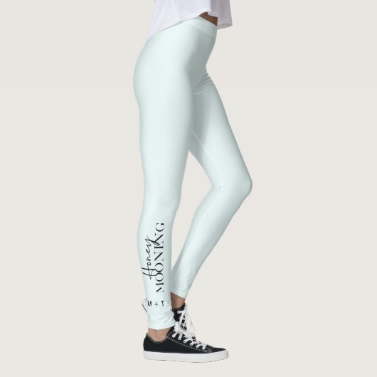 Leggings Script de lune de miel bleu avec Monogrammes et co (Droite)
