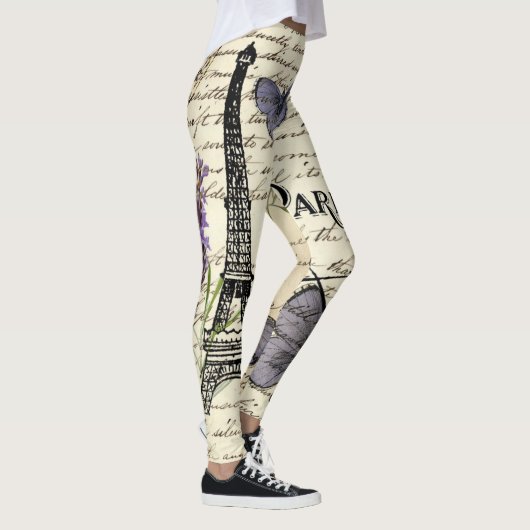 Leggings scripts papillon français chic tour eiffel paris (Droite)