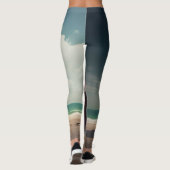 Leggings Sculpture de requin sur la plage (Dos)