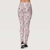 Leggings Seamless abstract moderne checkered plaid floral p (Dos)