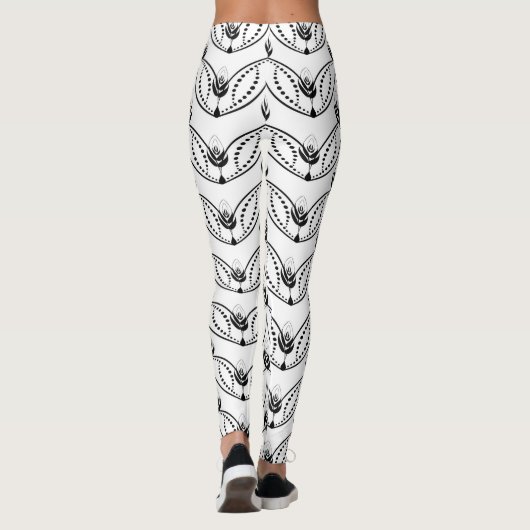 Leggings Seamless Black and White Pattern (Dos)
