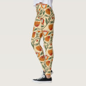 Leggings Seamless floral pattern in beige background (Gauche)