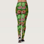 Leggings Seamless pattern tropical fruit & green background (Dos)