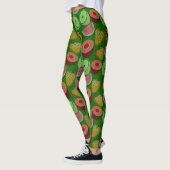 Leggings Seamless pattern tropical fruit & green background (Gauche)