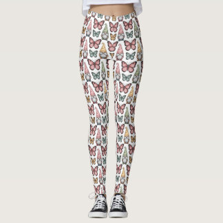 Leggings Seamless Pattern with Gnomes and Butterflies