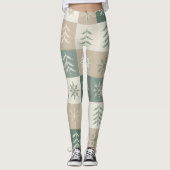 Leggings Seamless Scandinavian Christmas tree pattern (Devant)
