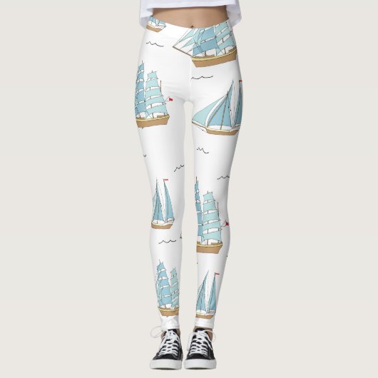 Leggings Seatime été Cute yachts avec voile (Devant)