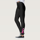 Leggings Sensibilisation au cancer du sein Ruban rose Noir (Gauche)