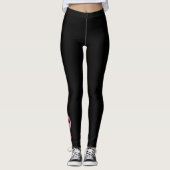 Leggings Sensibilisation au cancer du sein Ruban rose Noir (Devant)