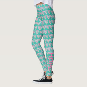 Leggings Sensibilisation rose et Turquoise Ruban Angel Legg