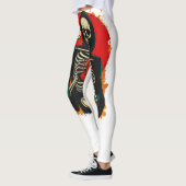 Leggings Sentiment Gourde Squelette Citrouille de main (Gauche)