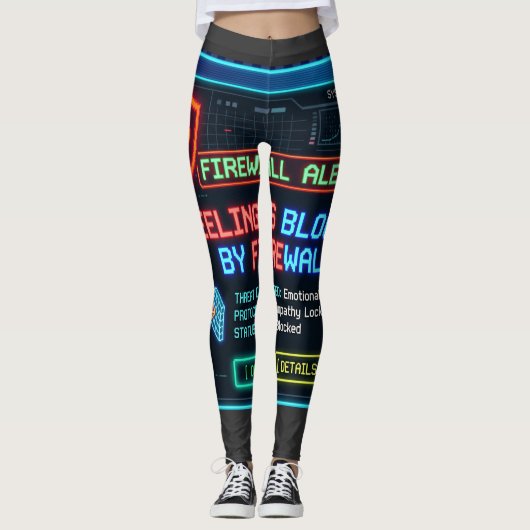 Leggings Sentiments Bloqués Par Pare-Feu Drôle Cybersécurit (Devant)