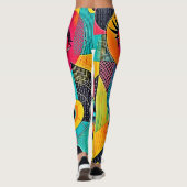Leggings Sentiments Colorés : Visage Abstrait (Dos)