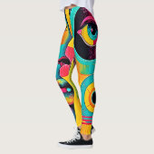 Leggings Sentiments Colorés : Visage Abstrait (Gauche)