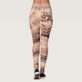 Leggings Sépia beige brun moderne brûlé granit orange (Dos)