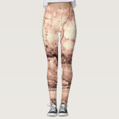 Leggings Sépia beige brun moderne brûlé granit orange (Devant)