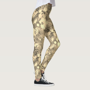 Leggings Sepia of Flower Power