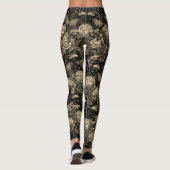 Leggings Sepia Raven Evermore avec Roses et Hawkmoths (Dos)