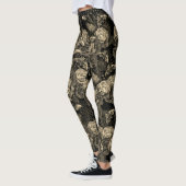 Leggings Sepia Raven Evermore avec Roses et Hawkmoths (Gauche)