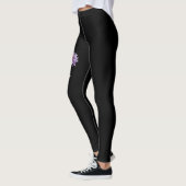Leggings Septembre Fleur de naissance avec des fleurs viole (Gauche)