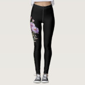 Leggings Septembre Fleur de naissance avec des fleurs viole (Devant)