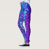 Leggings Séquence bleue pourpre Nom personnalisé de la sirè (Gauche)
