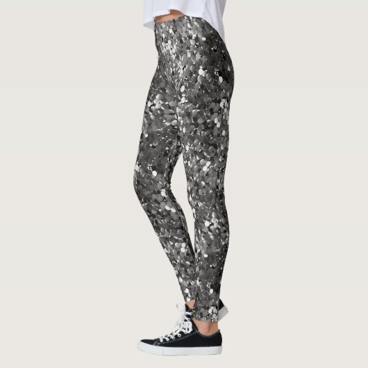 Leggings Séquence métallique en argent (Gauche)