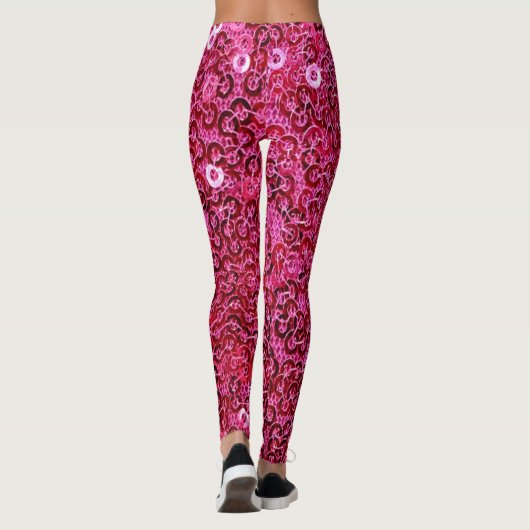 Leggings Séquences roses Faux (Dos)