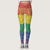 Leggings Séquin arc-en-ciel Parties scintillant Look Stripe (Devant)