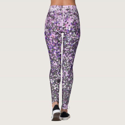 Leggings Séquin de Parties scintillant d'argent violet de f (Dos)
