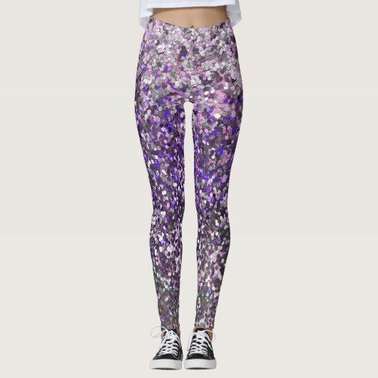 Leggings Séquin de Parties scintillant d'argent violet de f (Devant)