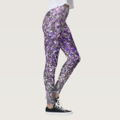 Leggings Séquin de Parties scintillant d'argent violet de f (Droite)