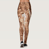 Leggings Séquins couleur cuivre brillant FAUX scintillant (Dos)