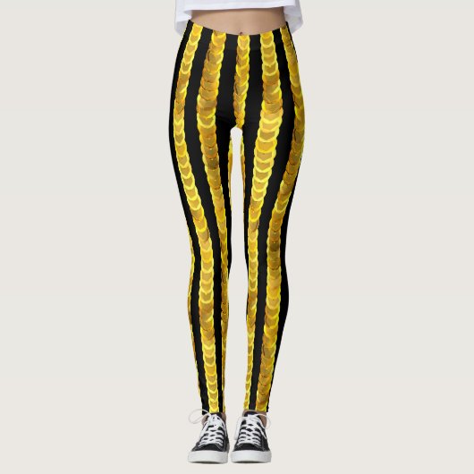 Leggings Séquins motif, perles, strass, mode 3D. (Devant)