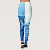 Leggings Serene Blue Wave Splashes (Dos)