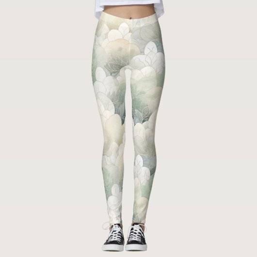 Leggings Sérénité Florale Verte (Devant)