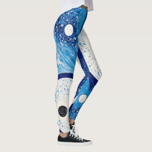Leggings Sérénité géométrique : Bleu & Blanc Yin Yang