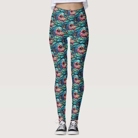 Leggings Sérénité vibrante à plumes (Devant)