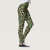 Leggings Série Teal et Or Design Léopard 14 (Droite)