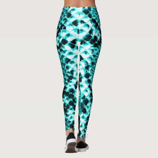 Leggings Serpent à sonnette à sonnette de diamant Aqua (Dos)