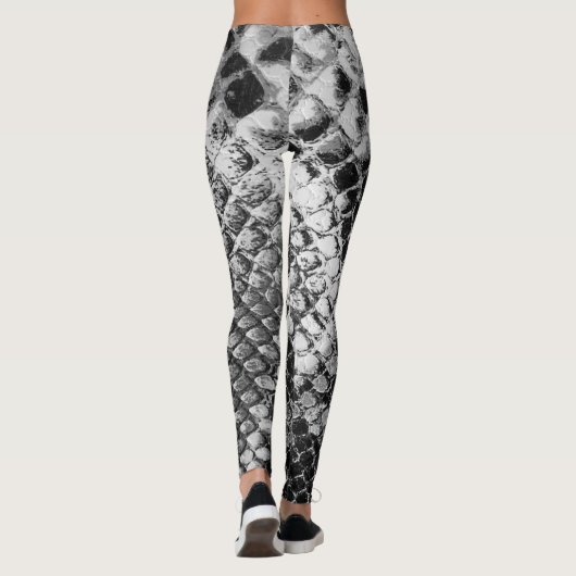 Leggings Serpent blanc noir (Dos)