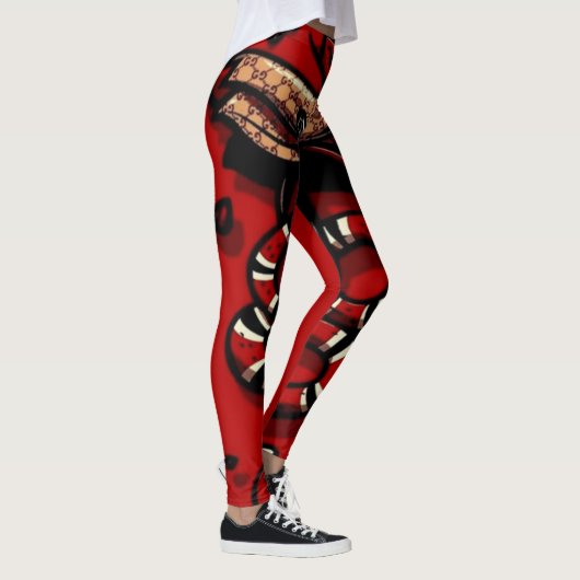 Leggings Serpent de gâteau de velours rouge (Droite)