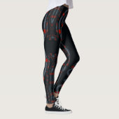 Leggings Serpent noir et rouge sur pattes noires (Droite)