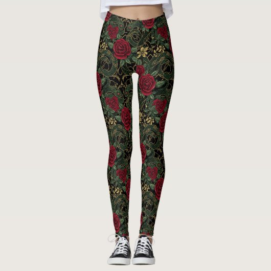 Leggings Serpent Rose Print (Devant)