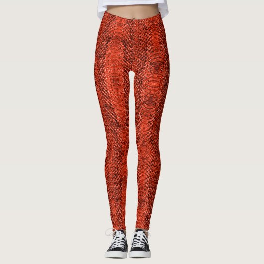 Leggings Serpent rouge exotique (Devant)