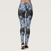 Leggings Serpents et roses bleus (Dos)
